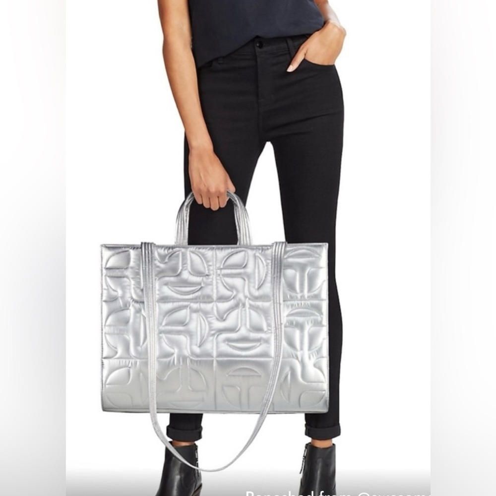Moose Knuckles Metallic Silver Tote